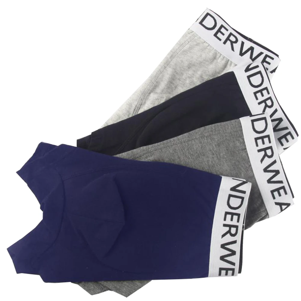 4 Pcs Male Panties 3D Pouch Under Wear Pants  Cotton Underpants Mens Boxer Sexy Underwear Soft Boxershorts