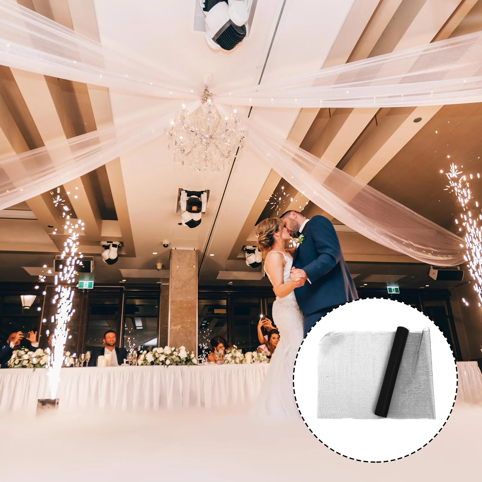 

1 Roll 50M Decorative Gauze Wedding Room Decorative Ribbon For Diy Craft Gift Packaging Flower Wrapping Stair Handrail