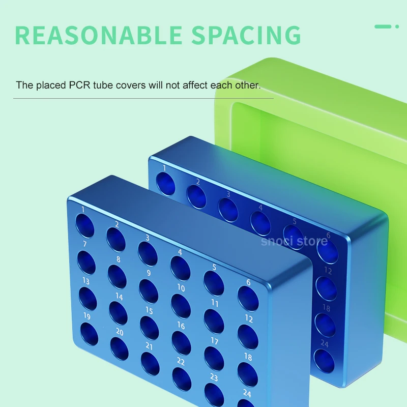 PCR برودة درجة حرارة منخفضة ترموستات صندوق ثلج ألومنيوم مبرد مسبقًا 0.1/0.2/1.5/2/5/10/15/50 مللي رف أنبوب الطرد المركزي PCR رف أنبوب