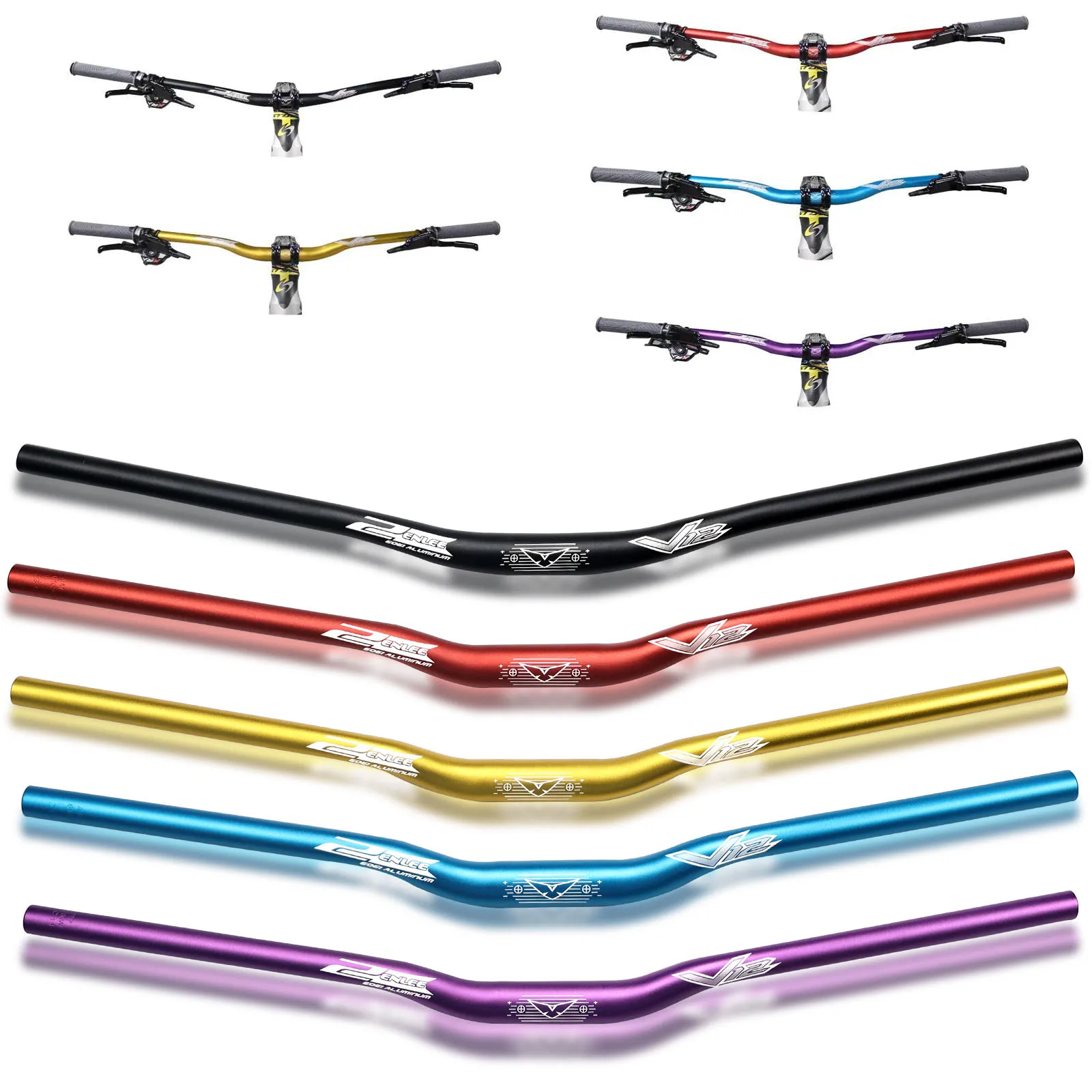 

ENLEE MTB Handlebar XC Downhill MA Riser Bar High Strength Butted Tube Bike Handlebar 31.8mm Aluminum Alloy 30mm Rise 800mm