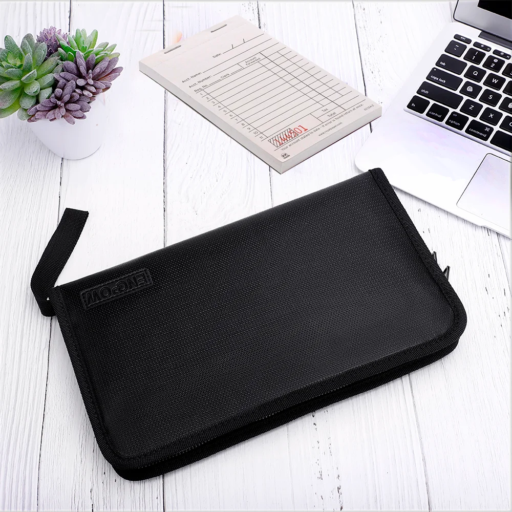 13 Pockets Office File Storage With Label Insert Folder A4 Document Fireproof Organizer Bag