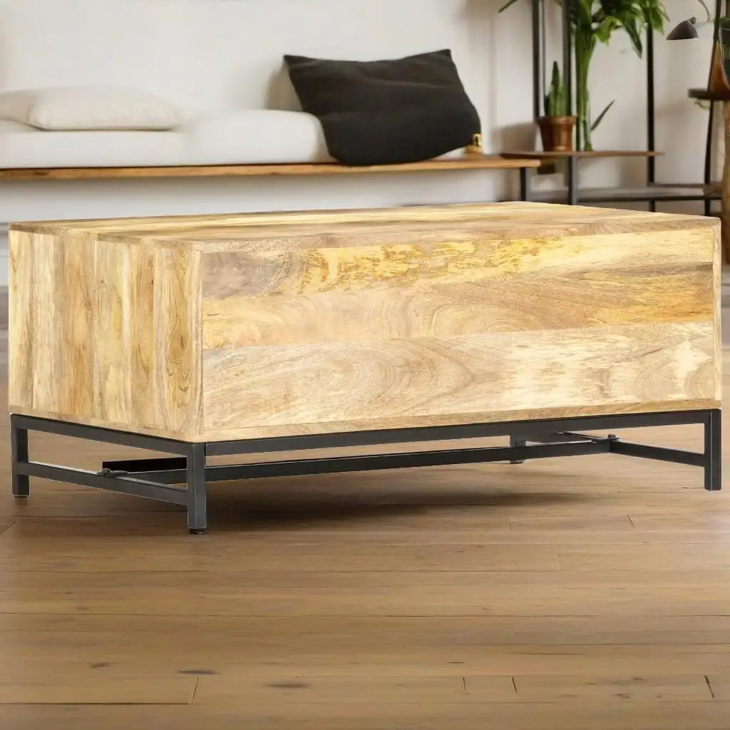 Massief houten salontafel 35,4x21,7x15,7 - Stijlvol rustiek ontwerp voor de woonkamer