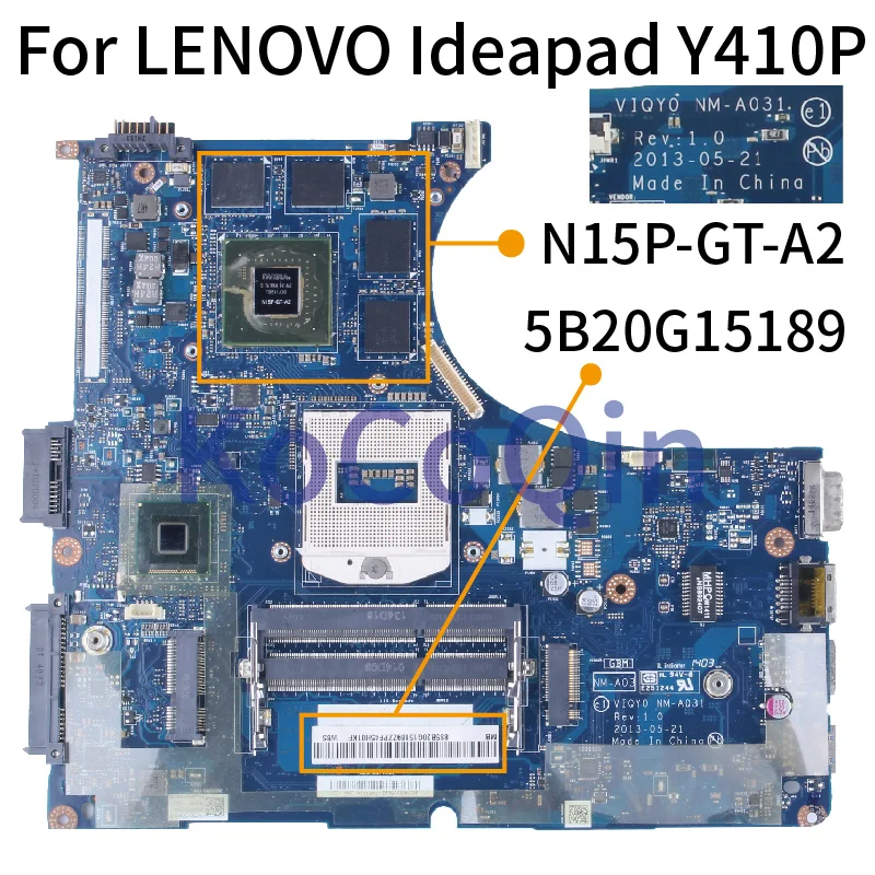 

For LENOVO Ideapad Y410P Notebook Mainboard NM-A031 5B20G15189 HM87 N15P-GT-A2 DDR3 Laptop Motherboard Tested