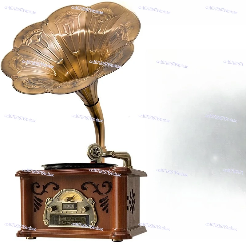 

Vintage Record Player, Desktop Phonograph, Retro Living Room, European Vinyl Record Player, Solid Wood Antique Loudspeaker