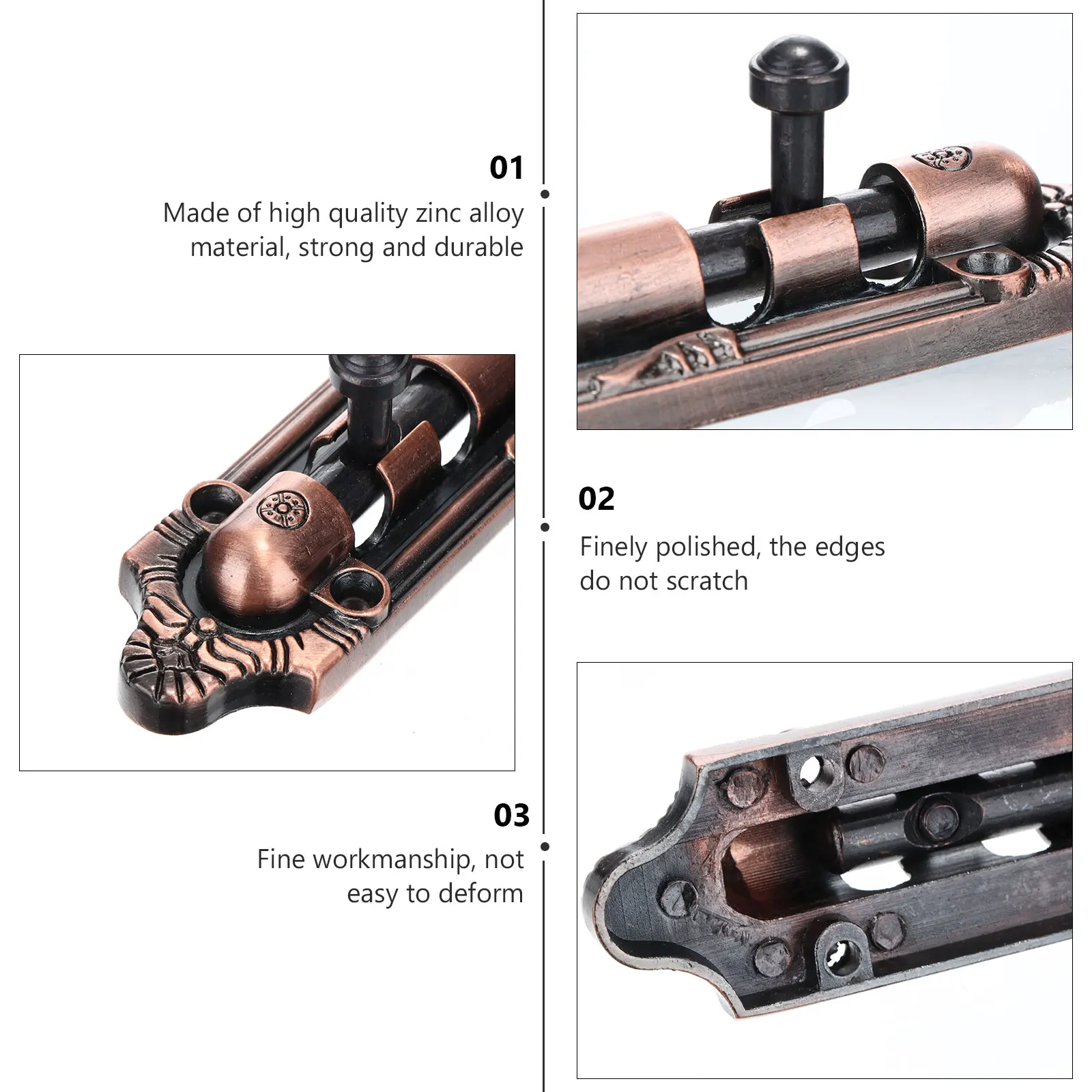 

Винтажный болт для раздвижной двери, 6-дюймовый сверхмощный замок из цинкового сплава, защитная защелка, замок для ванной комнаты, кухни, гаража, прочный, простой в установке дверной замок