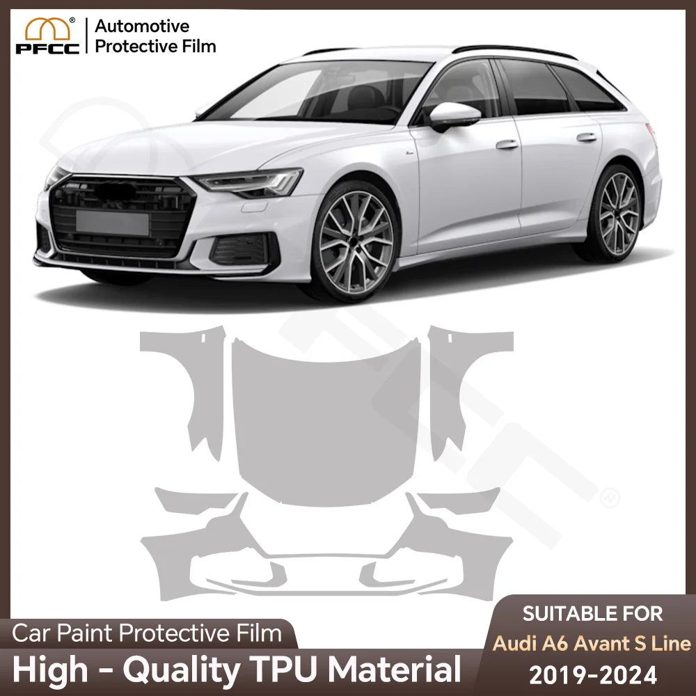 

Предварительно нарезанная защитная пленка PPF для Audi A6 Avant S Line 2019-2024, TPU пленка для защиты кузова автомобиля, прозрачная, устойчивая к царапинам, самовосстанавливающаяся.