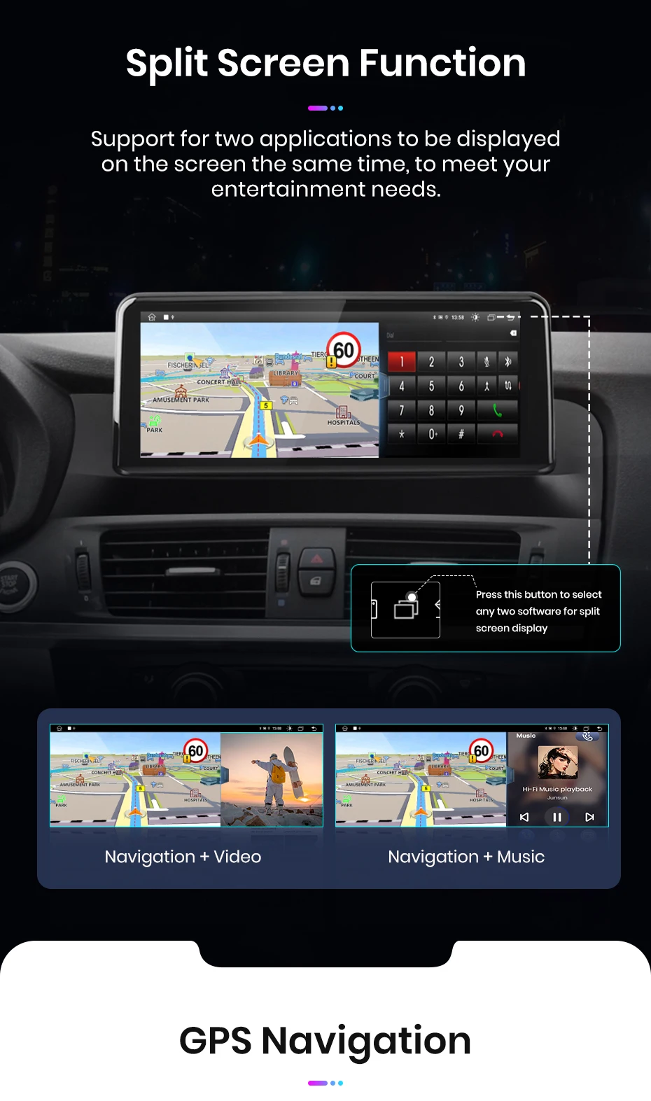 Junsun 8,8'' & 10,25'' Für Apple Wireless CarPlay Android Auto Autoradio Für BMW X3 F25 X4 F26 2011-2017 GPS-Navigation Multimedia-Player Touchscreen – Detail 15
