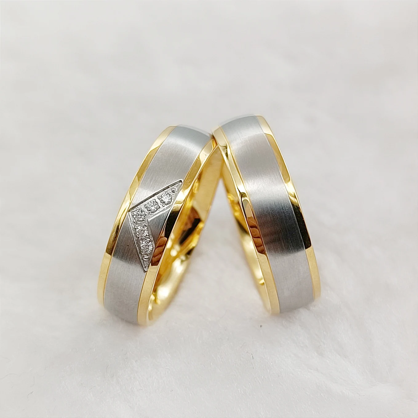 Unique Wife and Husband Married Wedding Rings Set for Couples Surgical Stainless Steel Jewelry Alliance