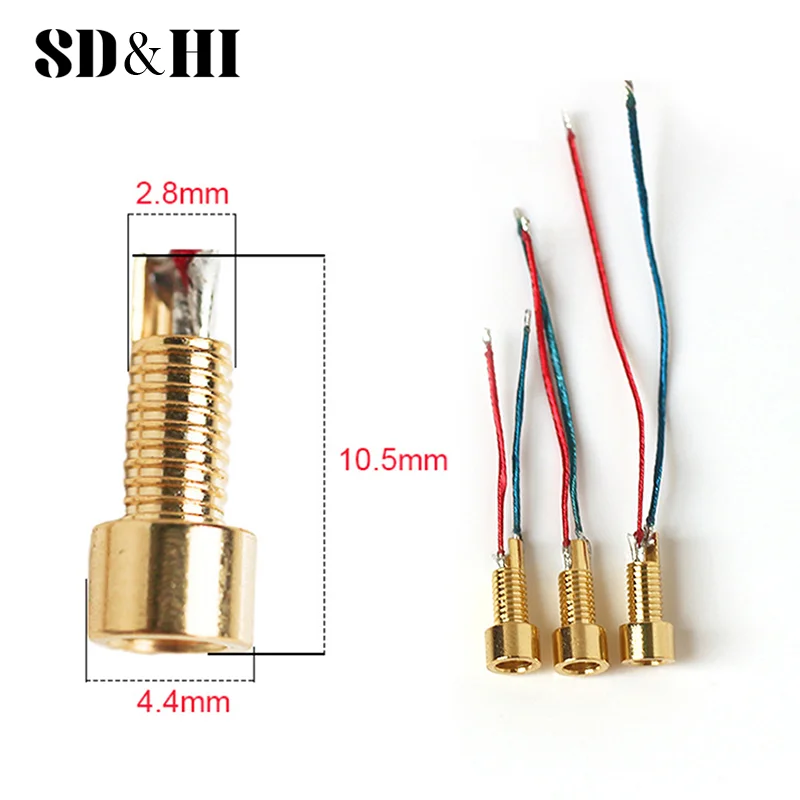 Universal Pin Socket Female Socket With Soldering Wire Mmcx Pure Copper Gold Plated Built-in Hreaded Nut Holder For Headphones ﻿