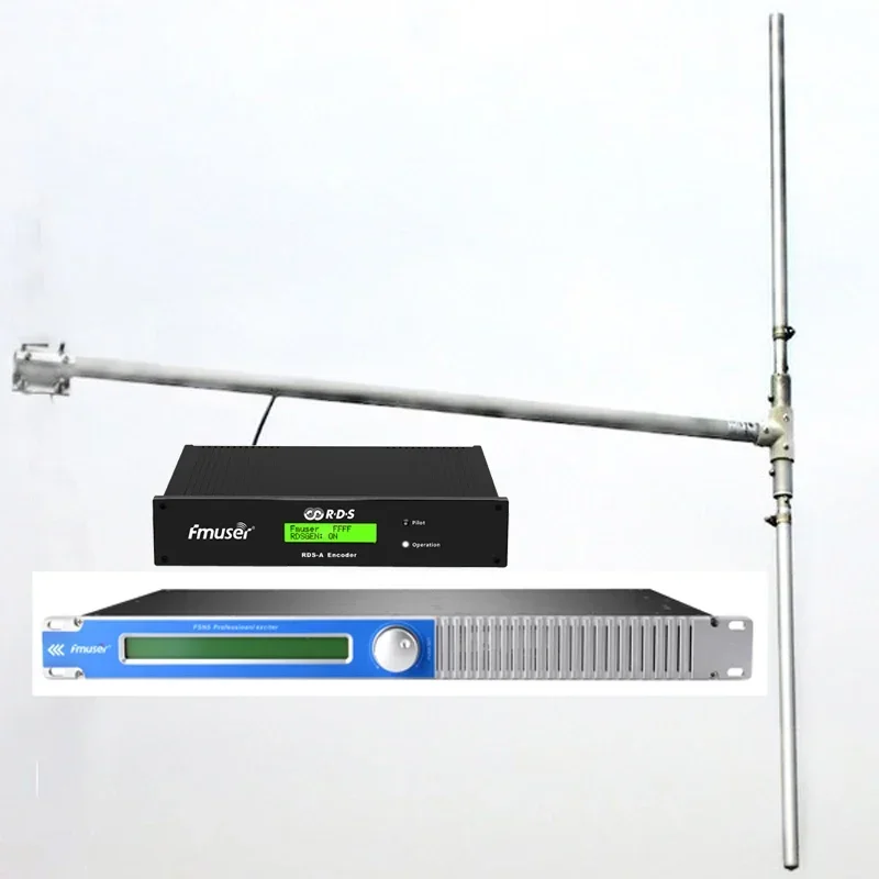 

FMUSER FMT5.0-50L 50W FM Transmitter For Church With Antenna+ RDS Encoder Shows Logo For Broadcast Radio Station Car, School