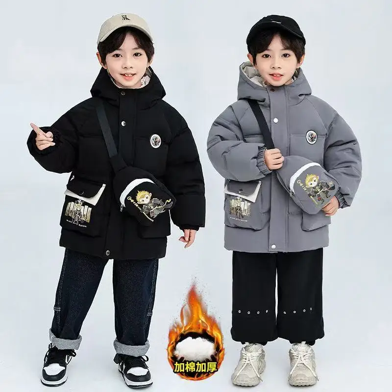 

Boys' Cotton Clothes Winter Clothes With Plush Cotton Clothes 2024 Children's New Thick Baby Coat Stylish Cotton Jacket Kids