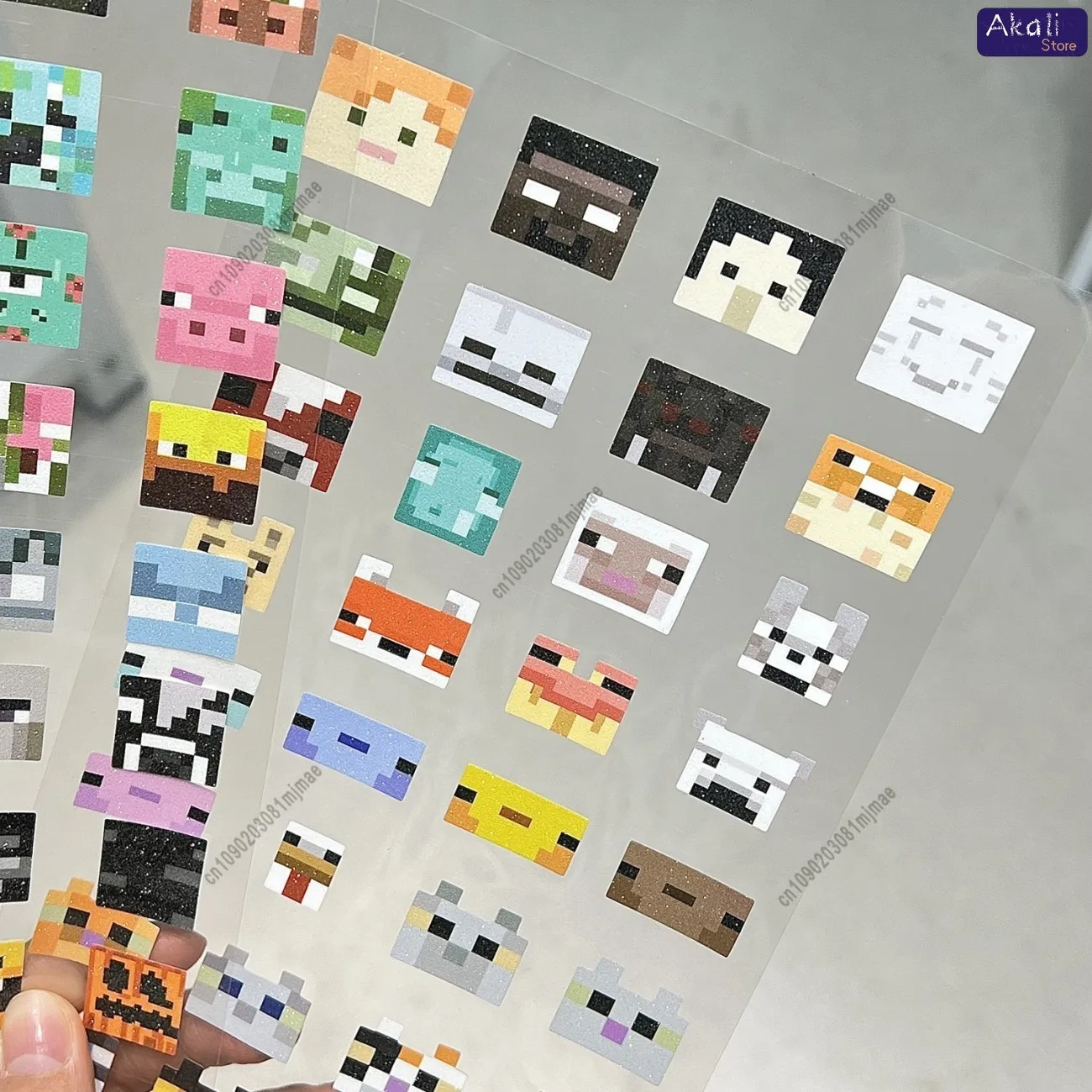 مجموعة ملصقات لامعة على شكل بكسل، ملصقات زخرفية لطيفة يمكنك صنعها بنفسك لأجهزة الكمبيوتر المحمول والهاتف المحمول وسجل القصاصات ومستلزمات الحرف اليدوية للأطفال