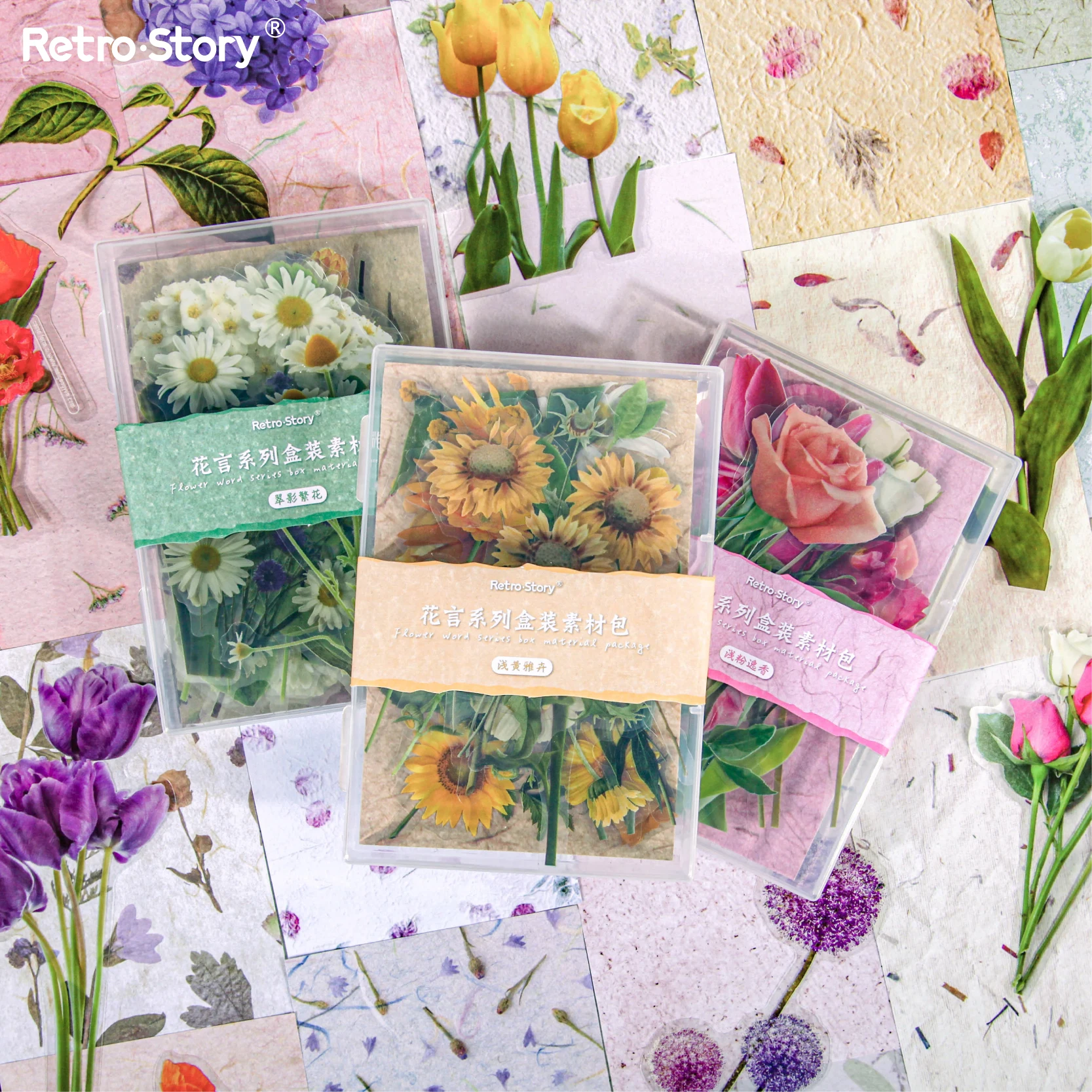 31 pcs/Pack Vintage Plant Flowers Stickers Aesthetic Materials Sticker Decorative Journals Diary Scrapbooking Stationery