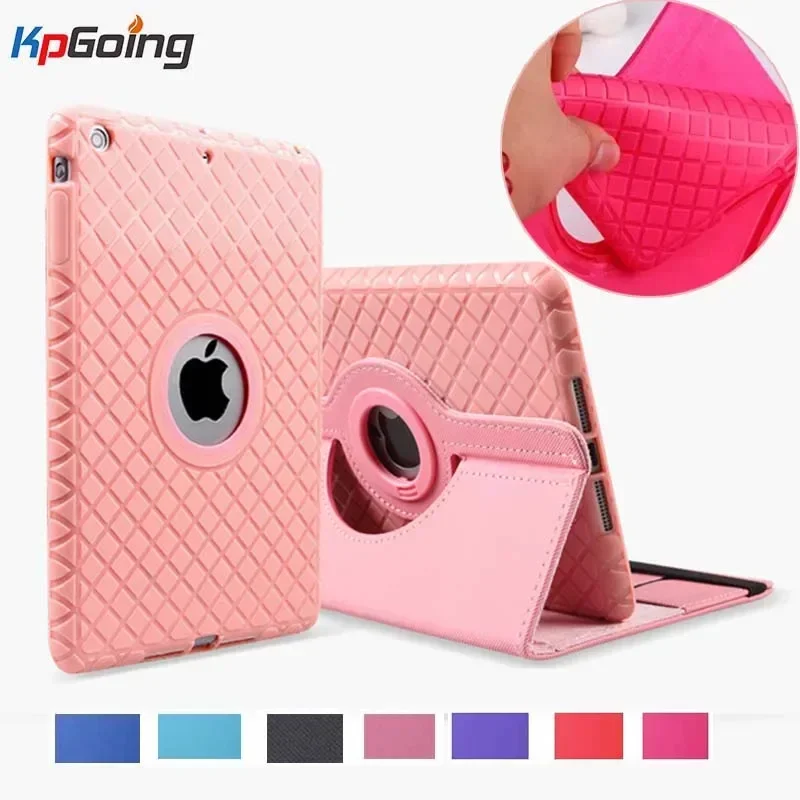 Para iPad 10,2 2021 funda Pro 11 360 funda de cuero de silicona giratoria para iPad Air 1 2 5 6 iPad 9,7 2020 7a 8a 9a generación