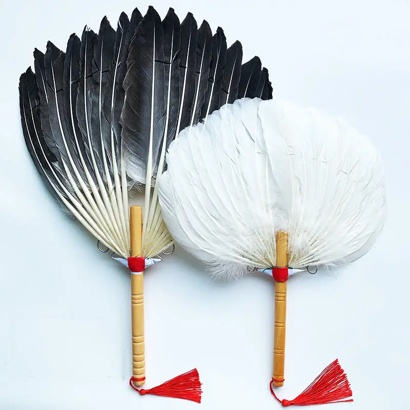 

Feather Fan Summer Kongming Portable Goose Feather Fan Baby Peacock Children Vintage Home Vintage Fan Zhuge Liang