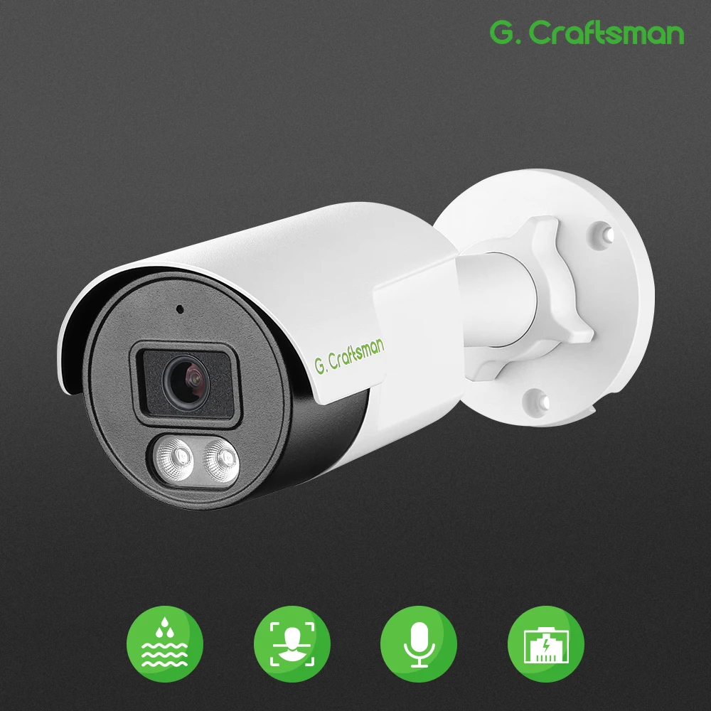 G.Craftsman POE IP Camera,2.8mm szerokokątny IR noktowizor SO-NY IMX335 czujnik wodoodporny nadzór zewnętrzny bezpieczeństwa XMEYE