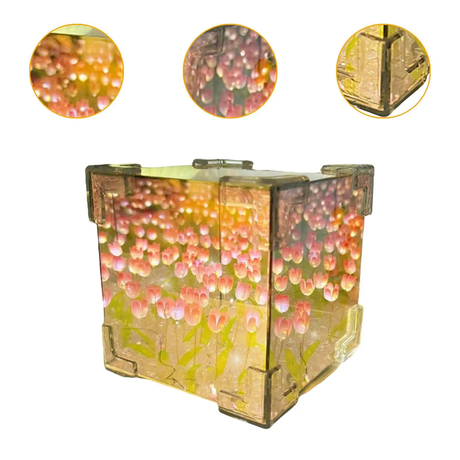 DIY Tulip Night Light Material Package Romantic Bedside Lamp for Living Room