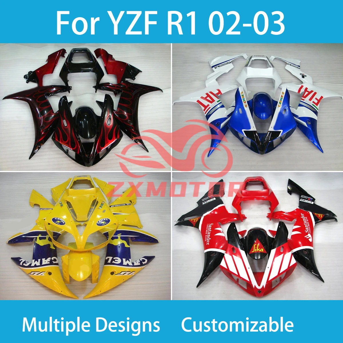Fairings for Yamaha YZF R1 02 03 Motorcycle ABS Fairing Kit ZXMT Fit R 1 2002 2003