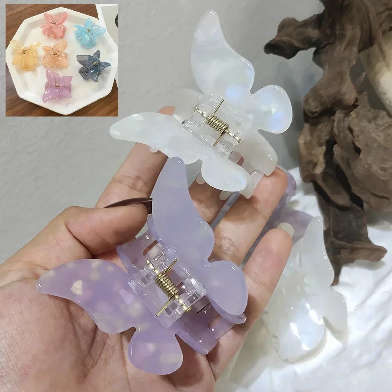 

Summer Cute Transparent Clip Purple Butterfly Ladies Acrylic Hair Clip Sweet Accessories Beauty Styling Tool Clip