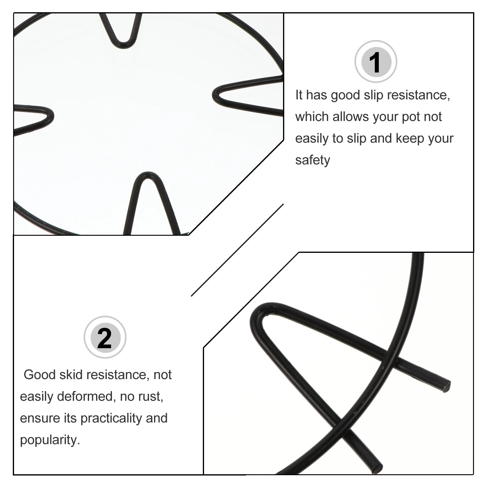 

3pcs Gas Stove Racks Anti skid Pot Holders Smooth Surface Kitchen Accessories Four Claws Design No Rust