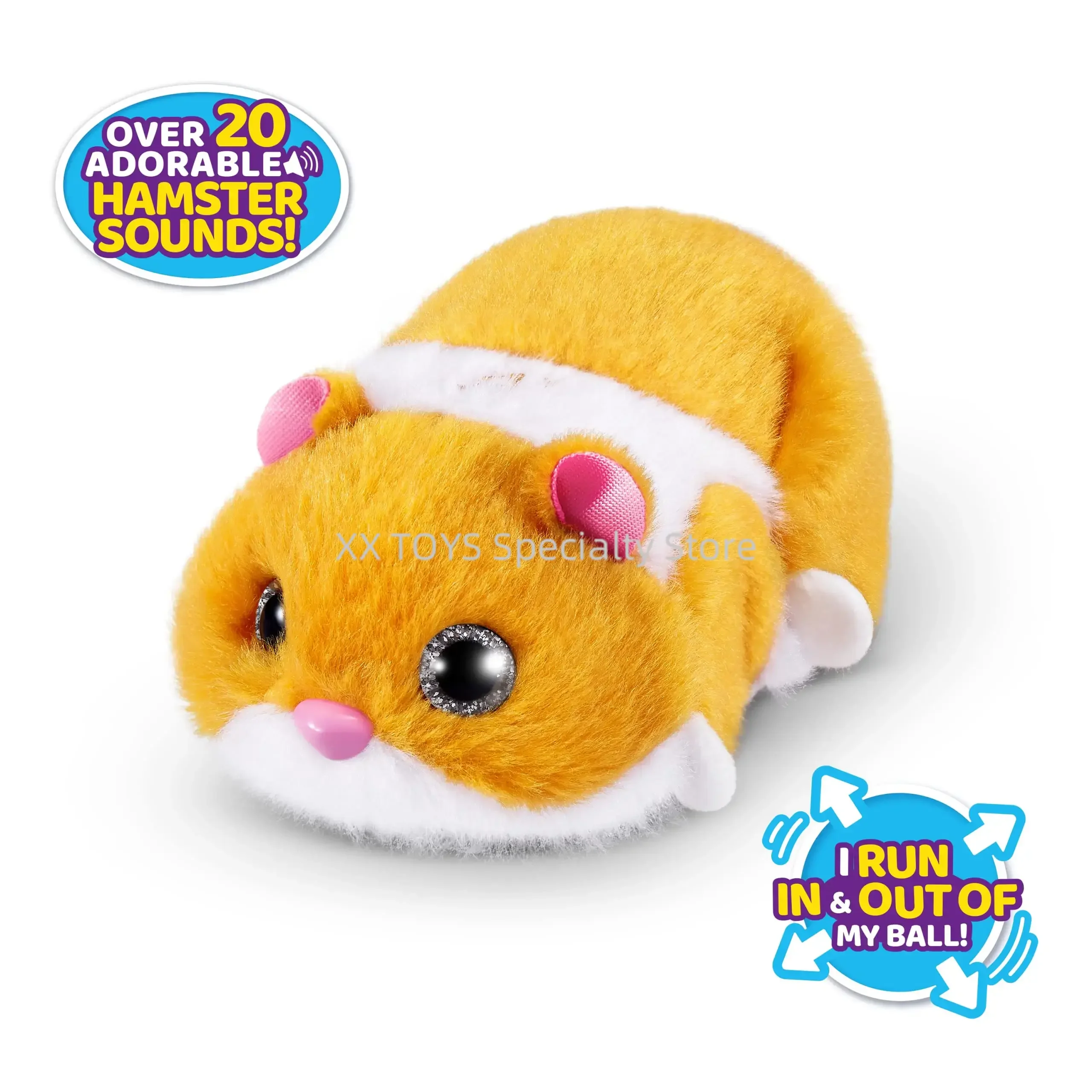 ZURU Pets Alive Hamster Mania Series Elektroniczny zwierzak symulowany biegnący chomik Interaktywne elektryczne pluszowe zabawki Prezent urodzinowy dla dziewczynki