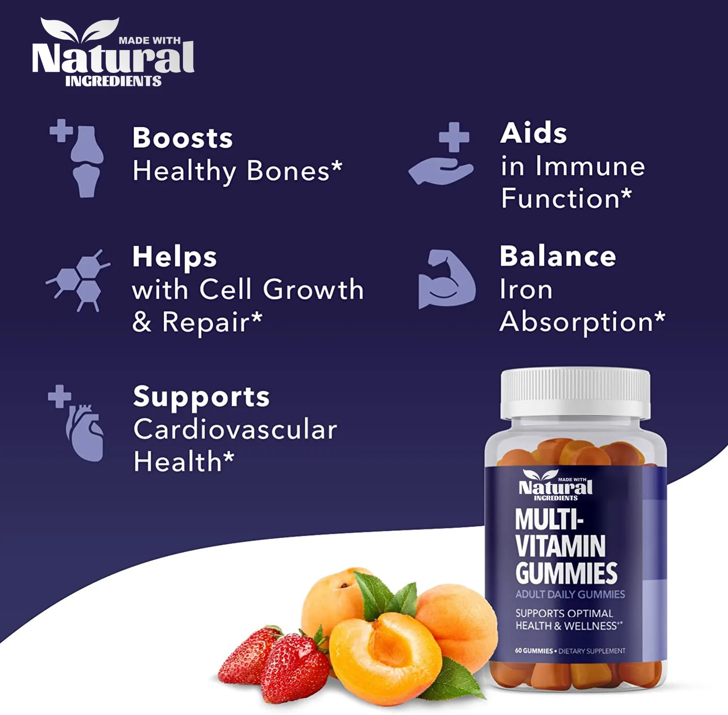 Multivitamin jelly strengthens the immune system supports calcium absorption bone strength absorption other vitamins minerals