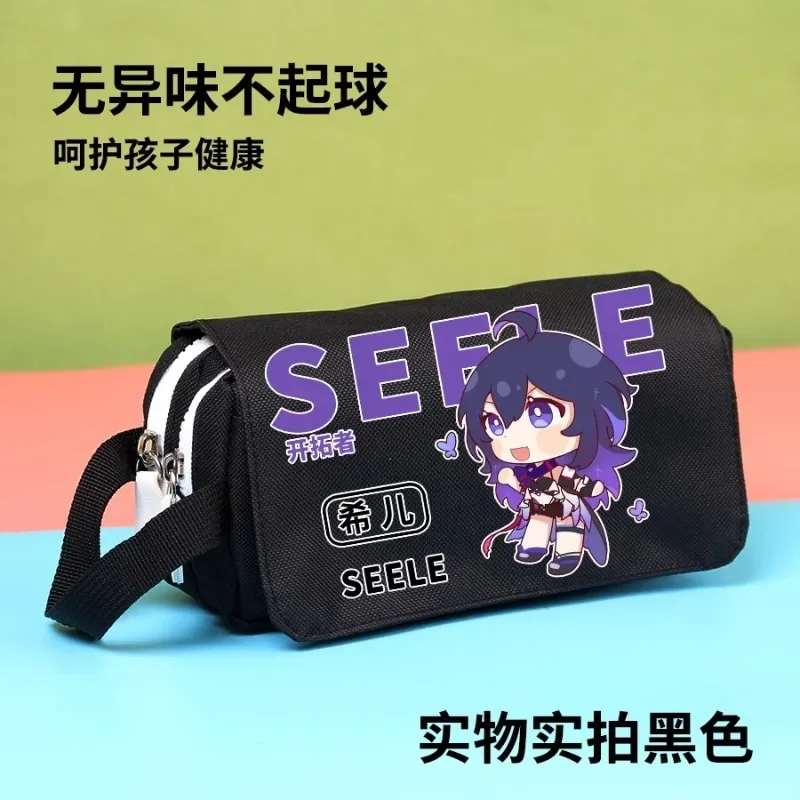 Game Honkai: Star Rail Anime Cos Sparkle Imbibitor Lunae Argenti Aventurine Simple Portable Canvas Pencil Case Gift