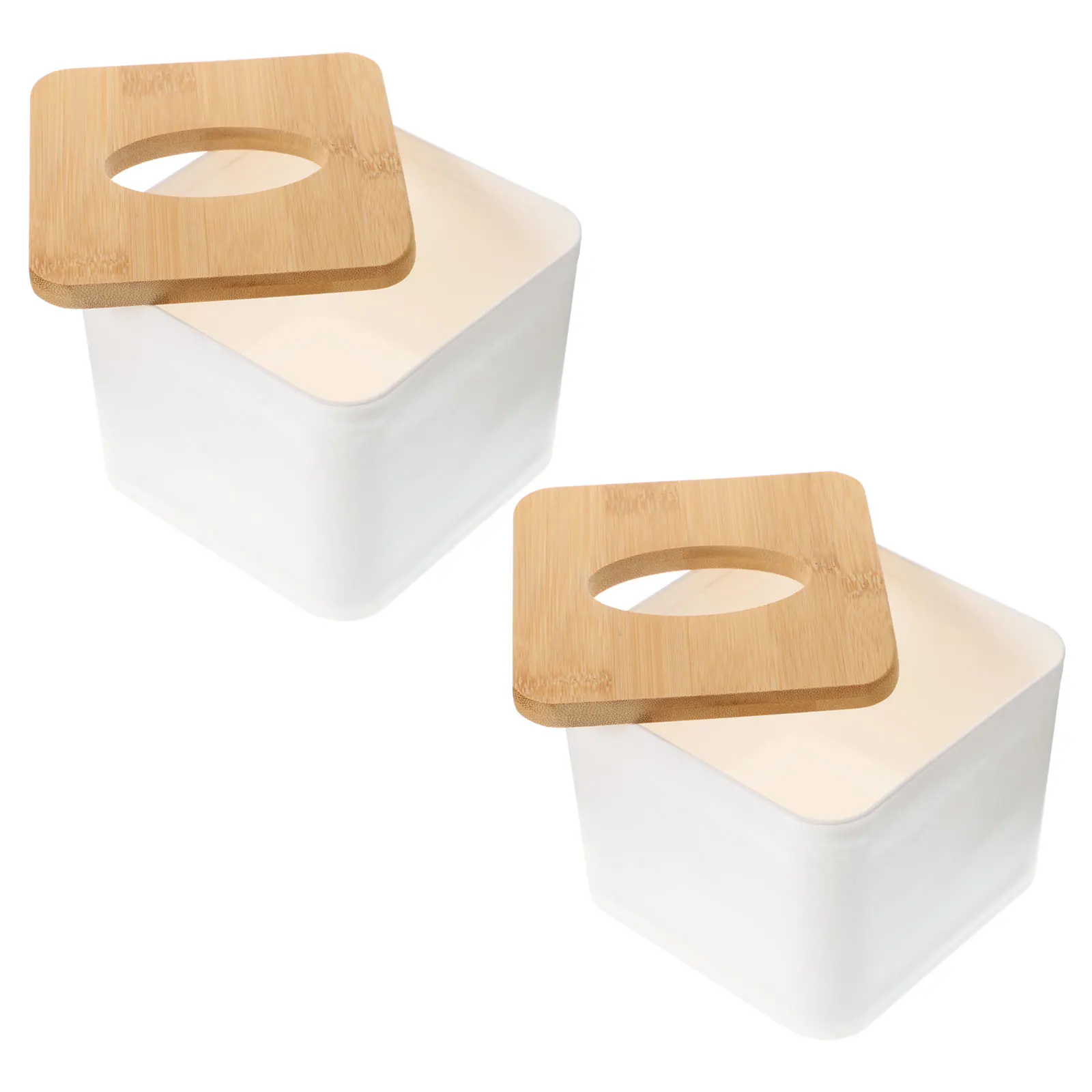 

1PC Plastic Tissue Box Square Tissue Paper Holder Vintage Design Lightweight Moisture Resistant Clutter