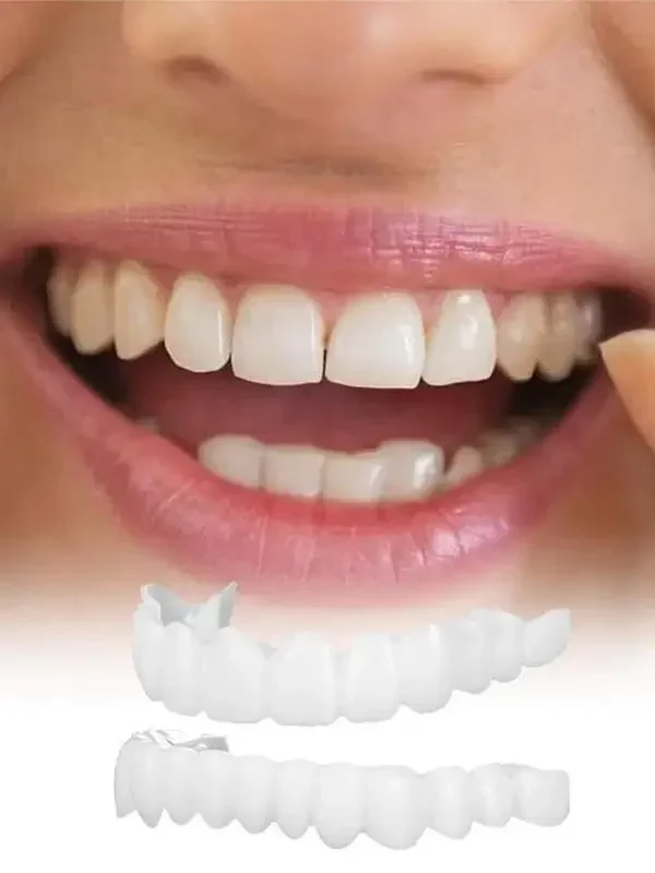 2PCS Snap On Teeth Veneers Dentures For Men And Women Cover The Teeth Instant Confident Smile Temporary Teeth Oral Hygiene Tools