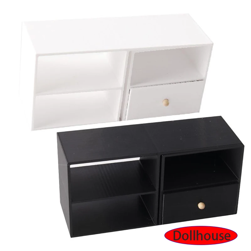 1Pcs 1/12 Dollhouse Storage Cabinet TV Combination Cabinet For Micro Landscape Decoration Miniature Food Toy Model DIY Accessory