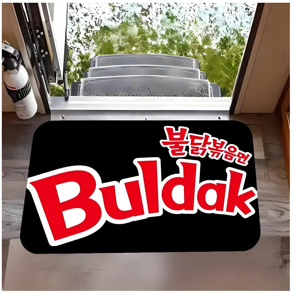 Food Spicy B-BuldakRamen Floor Mat Non Slip Washable Flannel Doormat Water Absorbent Indoor Floor Carpet Rug
