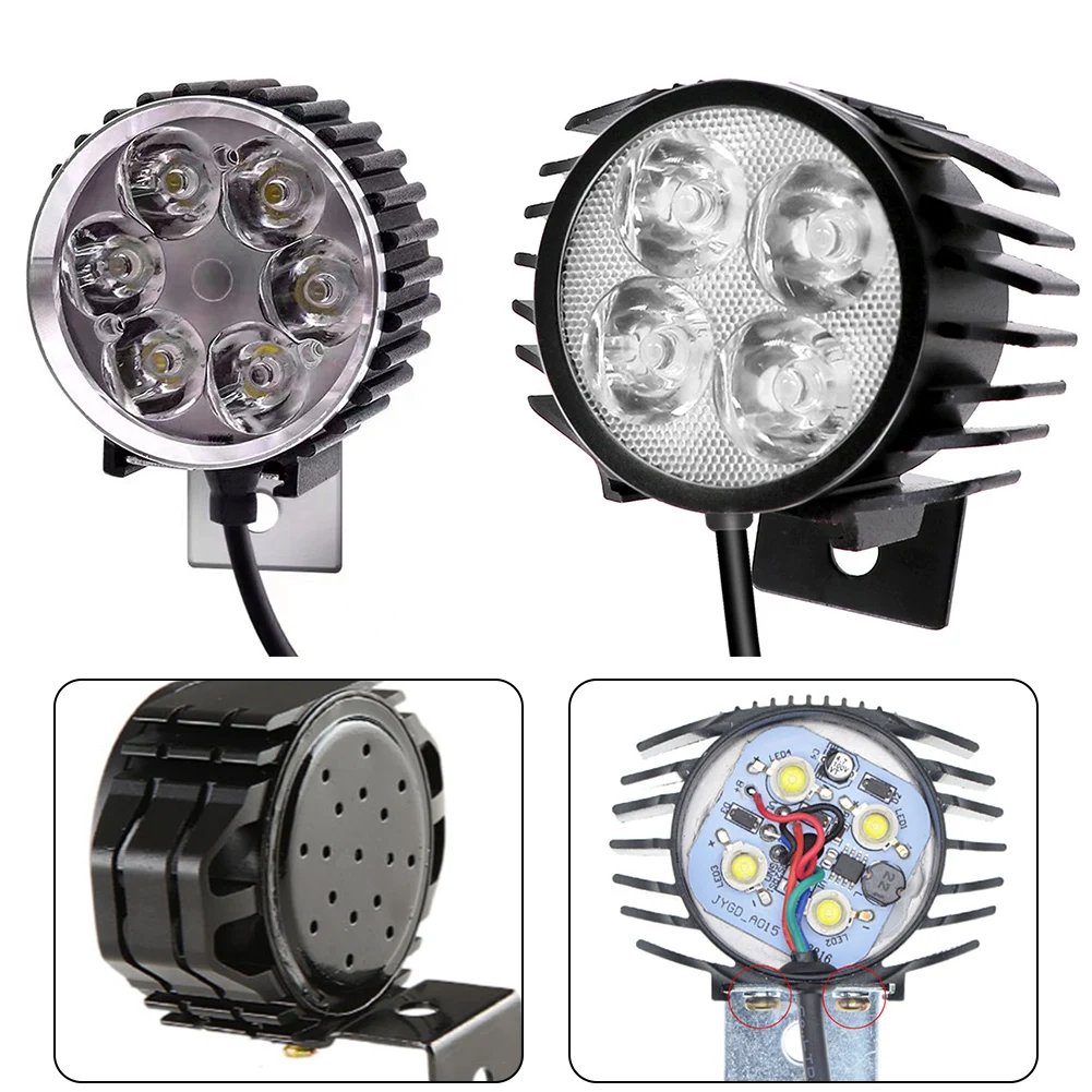 

1×Light Ebike Front Light AL6061 For DC36V 48V Battery Horn- Headlights Functional Front Light Electric Bicycle Parts Waterproof