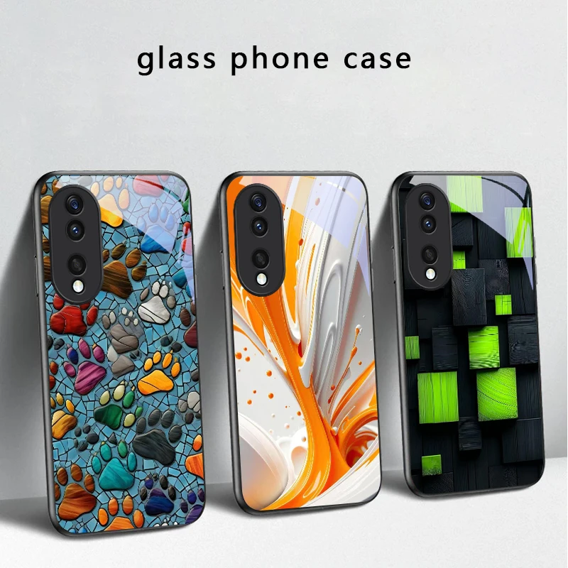 

Animal Footprint Stone For Honor X5 Plus X30 X9c Smart X5b X9a X30 Max X50i 30 Pro 50 Pro 70 90 Smart 200 Lite Glass Phone Case