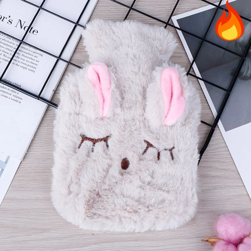 Kawaii Hot Water Bags Cute Plush Rubber Hand and Foot Belly Warmer Explosion-proof Hot Water Bottles for Women Period Pain
