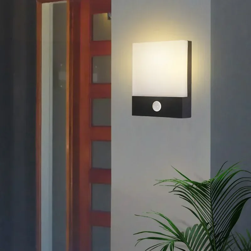 

Outdoor Wall LED Waterproof Exterior Terrace Sensor Motion Courtyard Balcony light Door Front Lamp Aisle Salle Garden