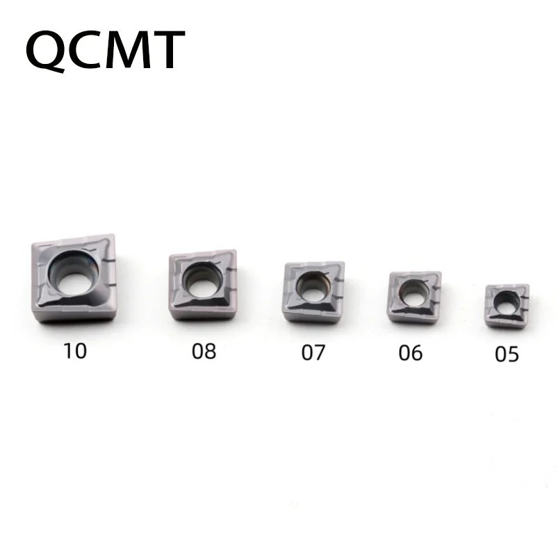 Imagem -02 - Carboneto Insere Ferramentas de Torneamento Lâmina do Cortador para Qcmt050204 Qcmt060204 Qcmt070304 Qcmt080304 Qcmt10t304 10 Pcs Aço Inoxidável