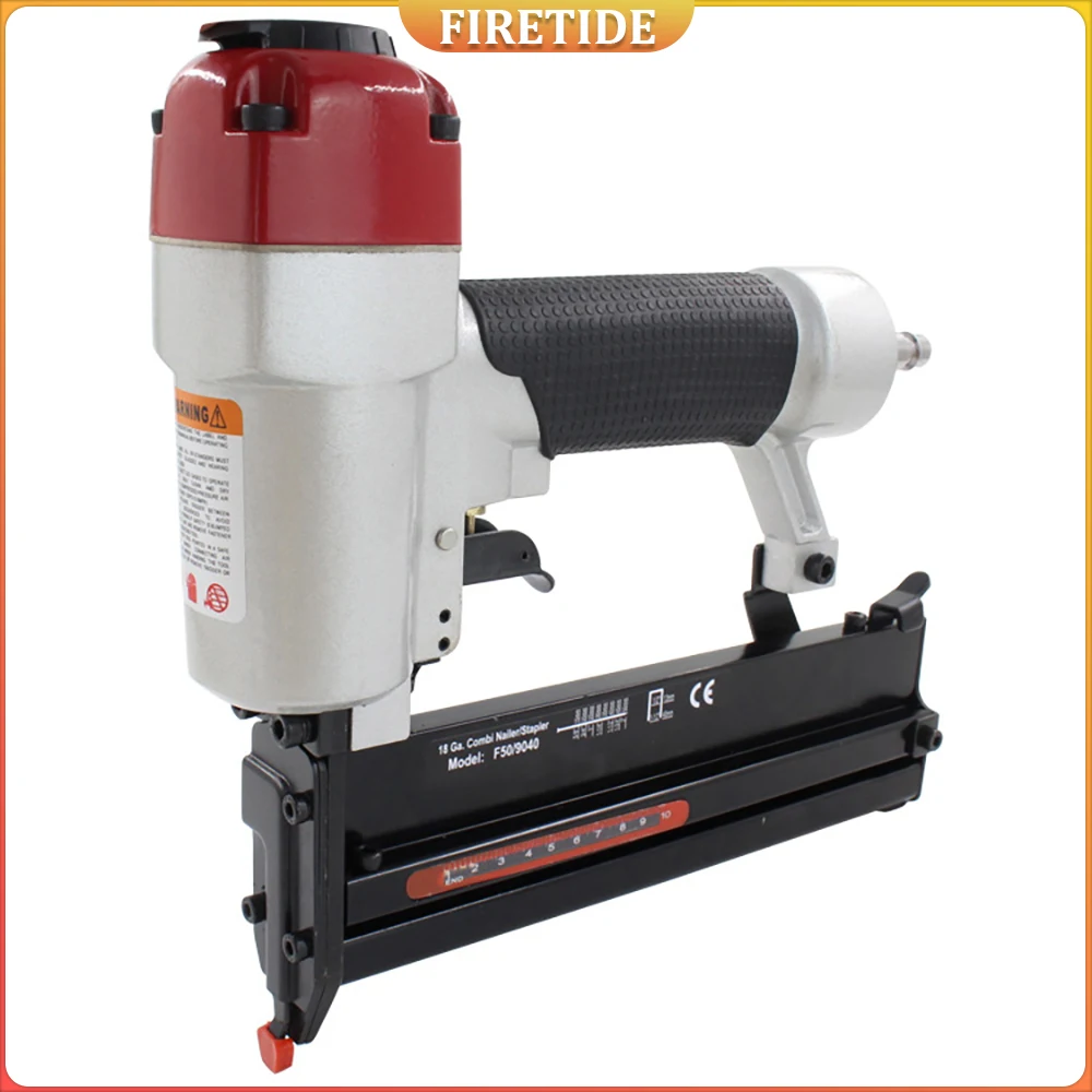 

Pneumatic Nail Gun 2-in-1, Compatible with Both Straight Nails and Code Nails, Including 500pcs Nails, Suitable for Woodworking