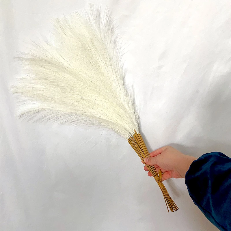 10pcs Artificial Pampas Grass Simulation Feather Wedding Props Reed Home Decor Supplies Table Colorful Pampas Grass