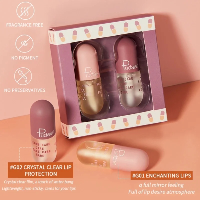 Free Shiping Mini Capsule Liquid Lip Blam Set Makeup Moisturizing Changing Lip Plumping Oil Mirror Jelly Lip Gloss Kit Cosmetics