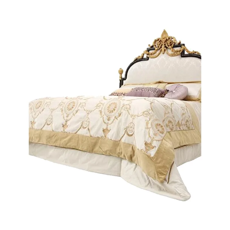 

Carved European bed 1.8 meters double solid wood fabric princess luxury wedding master