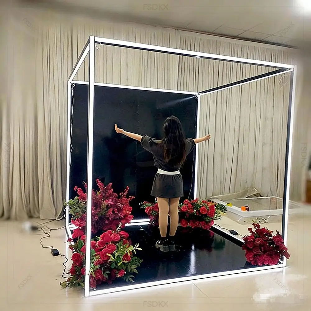 

FSDKX New Magazine Photo Booth Luminous Photo Booth Cassette with LED Lights for Concert Event Decoration