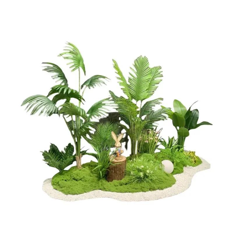 

Simulation green plant landscaping combination interior decoration window fake plant stairs
