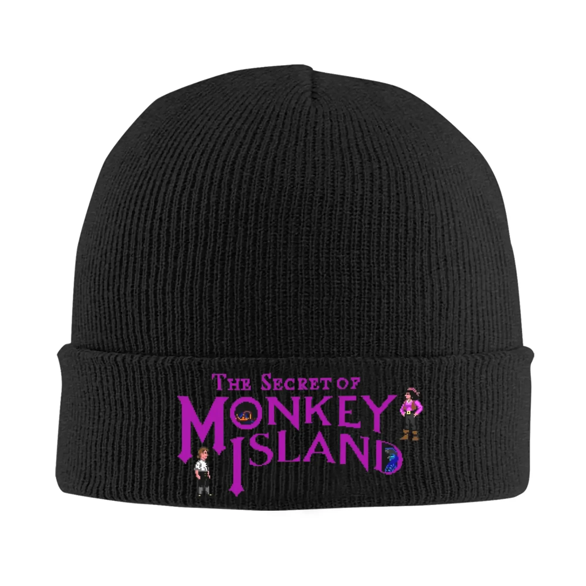 Secret Of Monkey Island Logo Knitted Hat Beanie Autumn Winter Hats Warm Acrylic Fashion Funny Games Caps For Men Women Gift,