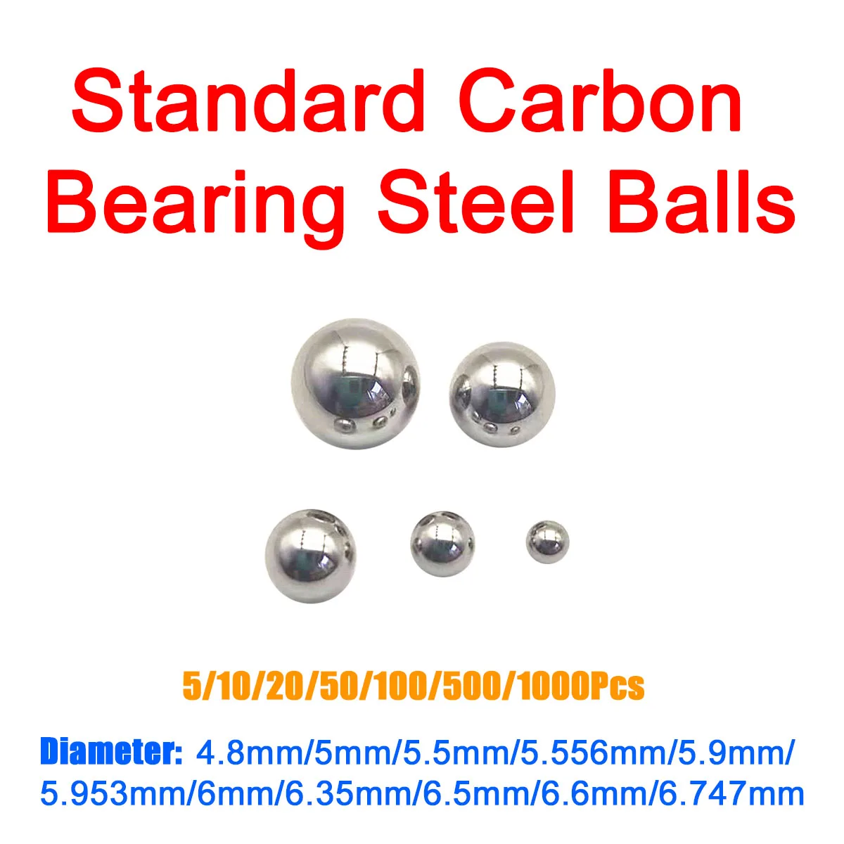 Standard Carbon Bearing Steel Balls Diameter 4.8/5/5.5/5.556/5.9/5.953/6/6.35/6.5/6.6/6.747mm Bearing Roller Beads Solid Balls