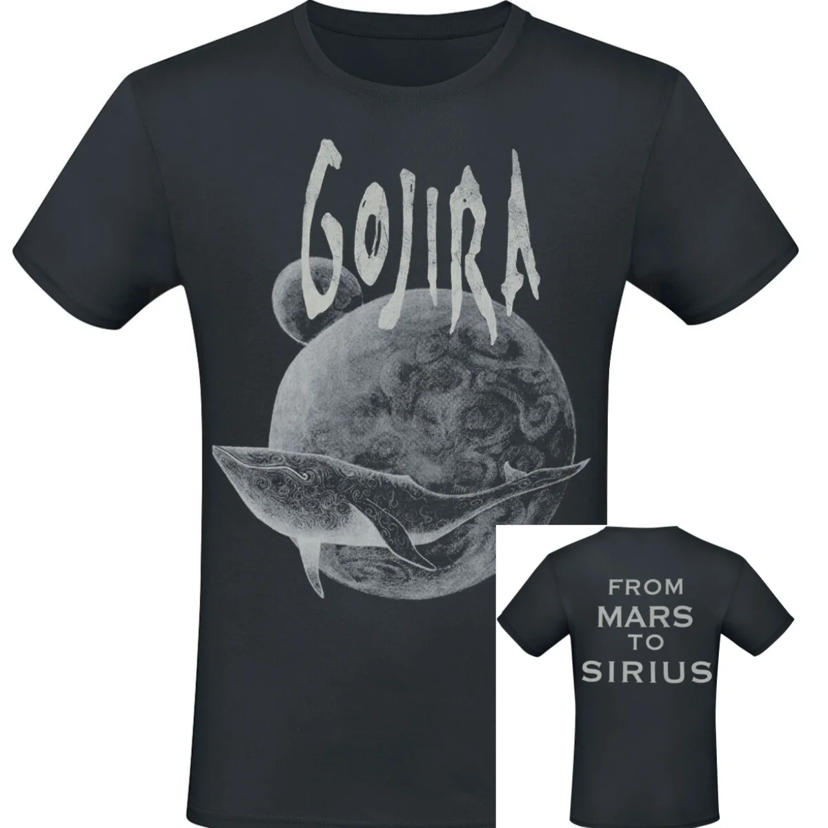 Woodblock Whales Gojira T-Shirt für Männer und Frauen, Metal-Rock-Band-Grafik-Shirt, Baumwolle, Sommer-Streetwear-Oberteil – Detail 2