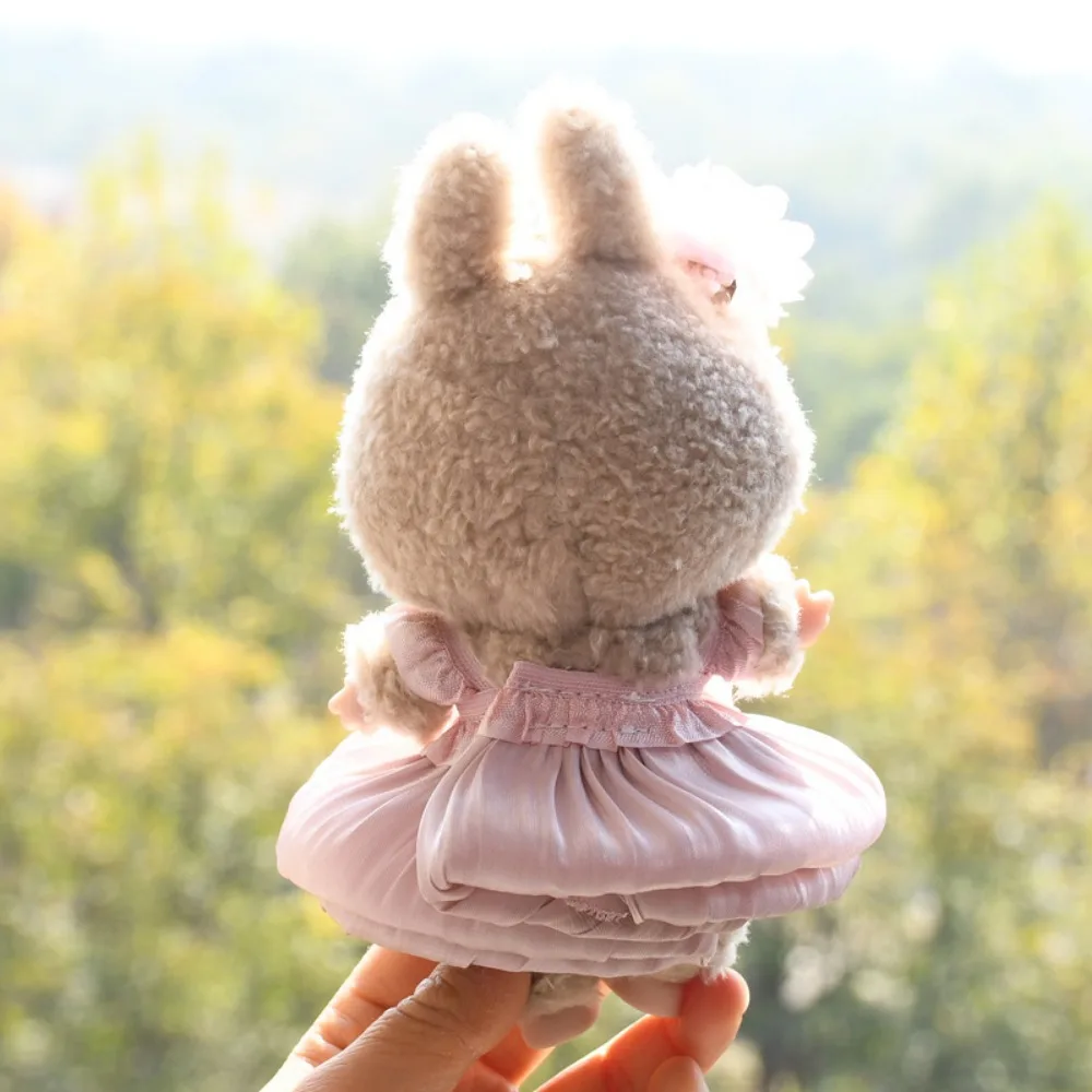 ل 15/17 سنتيمتر Labubu ملابس دمى الزي غطاء الرأس تنورة فستان الدمى اكسسوارات الجلوس حفلة عيد الميلاد هدية عيد ميلاد اللعب