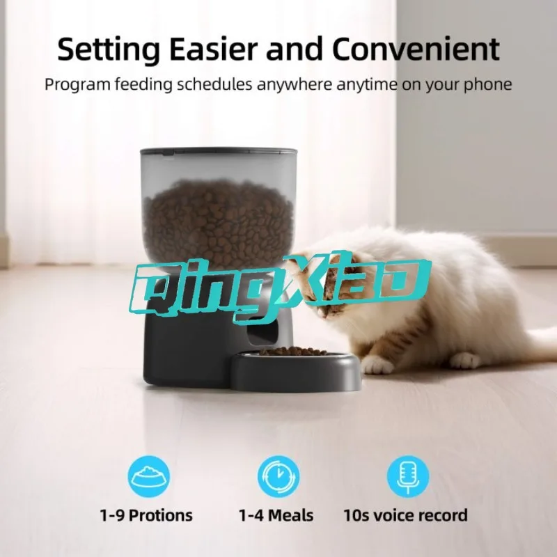 Smart WiFi Automatic Pet Feeder For Cats Dogs With APP Remote Control 3L Stainless Steel Bowl Double Power Supply Anti Jam