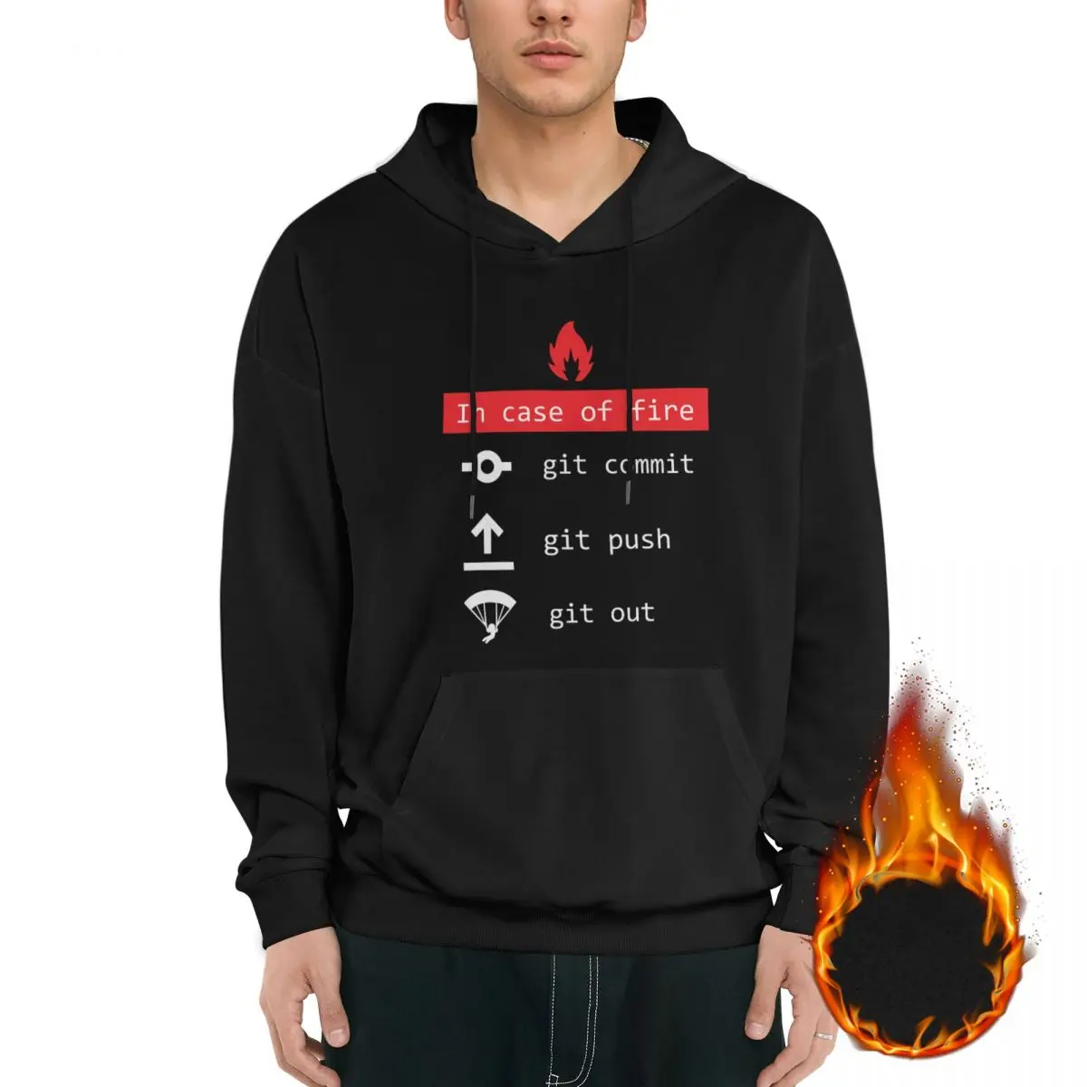 

In Case Of Fire Git Commit Push Funny Coder Programmer Devops Network Sysadmin Geek hoodie street wear clothes printed hoodies