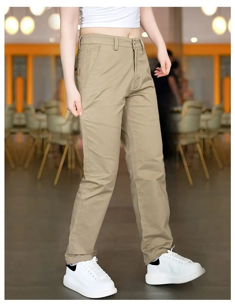 2026 Frühling Herbst Baumwoll-Herrenhose Trendige Vielseitige Elastische Leichte Business-Hose Formelle Schlanke Gerade Hose – Detail 12