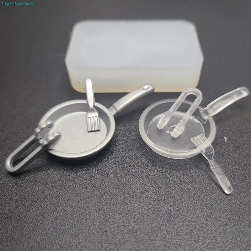 Cooking Utensils Mold Dollhouse Baking Tray Silicone Mold Dollhouse Mini Pan Model Dolls House Cooking Utensils Accessories